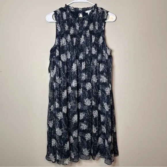 Joie Sleeveless Sheer Overlay Mini Dress Baltic Print Blue, Size XXL NWT - Picture 4 of 11